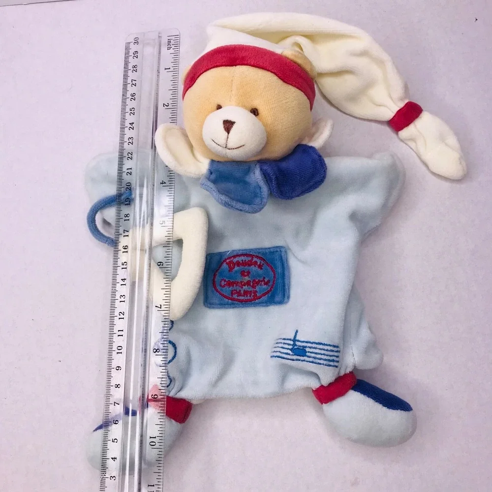Dou Dou Teddy Bear Blue Musical Note Paris Red Nunu Teether Security Puppet